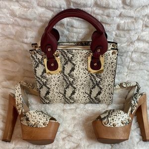 Steve Madden Poesyy Natural Snake platform Heels